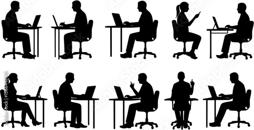Silhouette of Person in Video Call at Desk
