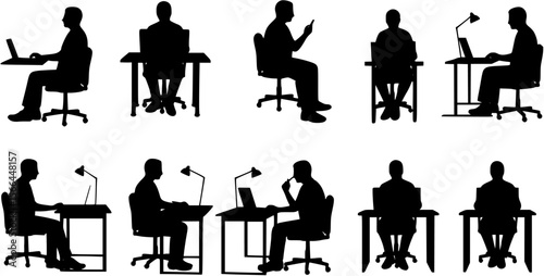 Silhouette of Person in Video Call at Desk
