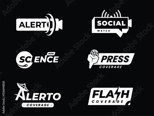 Breaking News Alert Social Media & Science Press Coverage Logos