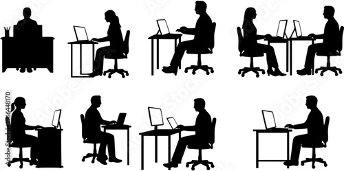 Silhouette of Person in Video Call at Desk
