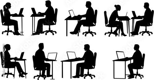 Silhouette of Person in Video Call at Desk
