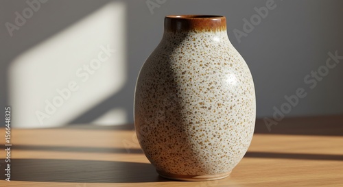 햇살 가득한 따스한 오후 매끄러운 도자기 화병의 우아한 자태