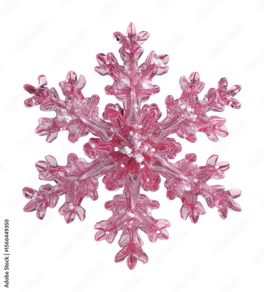 Naklejka premium Delicate pink snowflake decoration winter wonderland