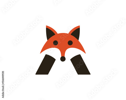 Abstract geometric fox head logo design on white background