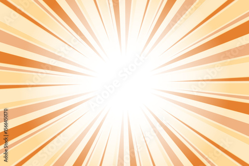 Cadmium orange sunburst background. Abstract sun light rays background.