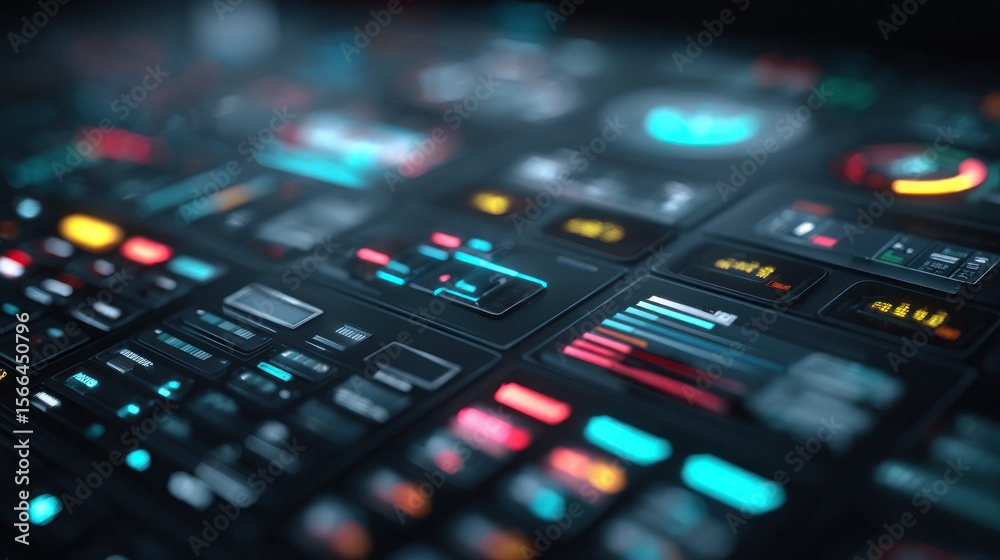 Fototapeta premium Futuristic Technology Interface: Digital Dashboard Design