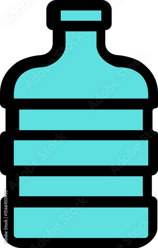 water gallon icon.Big water bottle icon. Vector illustration.Water bottle for cooler with cold and heat water valve. Office supply. Vector illustration isolated on white background.