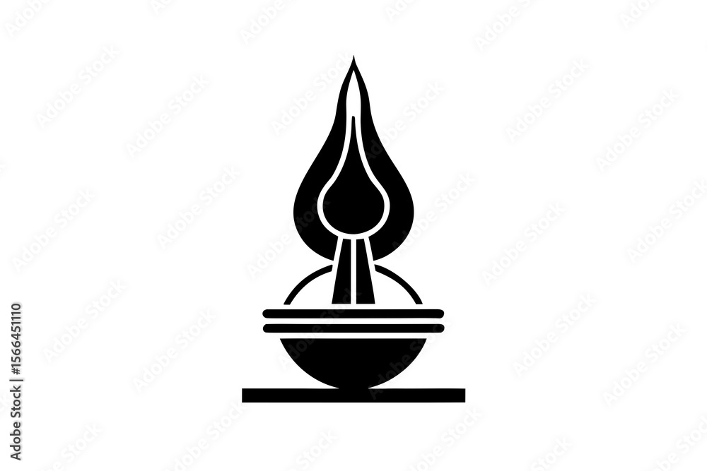 Fototapeta premium Minimal Flame Bowl Icon Design