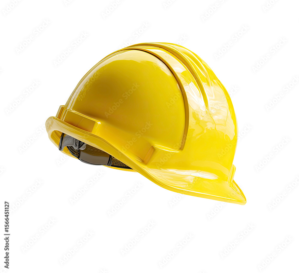 Fototapeta premium Yellow construction hard hat isolated on transparent background