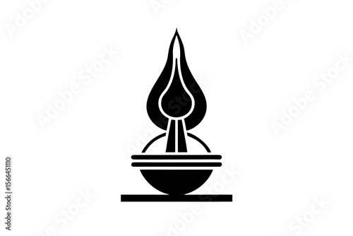 Minimal Flame Bowl Icon Design