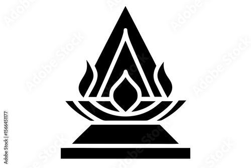 Triangle Flame Symbol Sacred Fire Icon