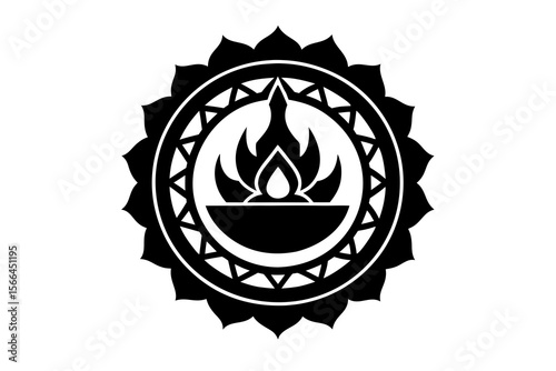 Mandala Fire Symbol Sacred Flame Icon