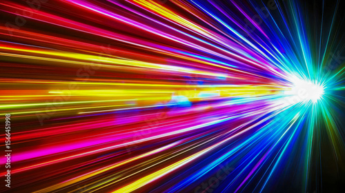 Vibrant Burst Of Multicolored Abstract Light Beams