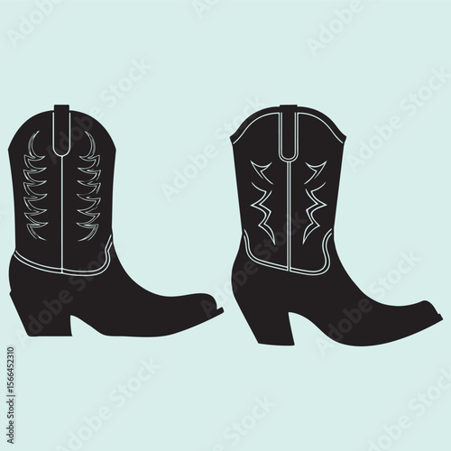 Western Cowgirl Boots Silhouette Collection Rodeo and Country Design