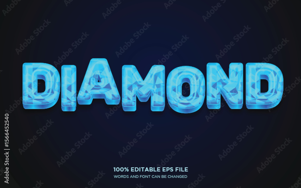 Obraz premium Shine diamond 3D editable text style effect 