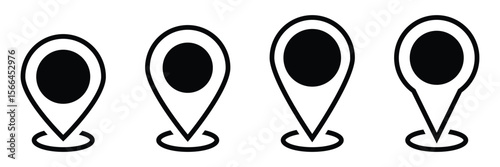Location pin icon. Map pin place marker. Location icon. Map marker pointer icon set.