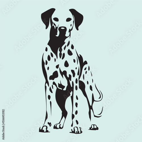 Dalmatian Puppy Silhouette Illustration Cute Dog Breed Design
