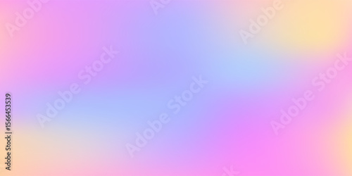 Rainbow background. Holographic fantasy rainbow unicorn texture with soft pastel gradient and flowing blur. Dreamy, kawaii princess vibrant iridescent foil color cute abstract vector backdrop