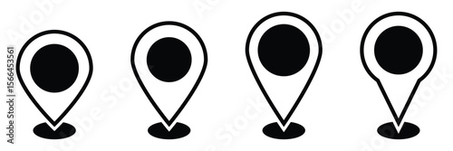 Location or map pin icon symbol. Vector illustration