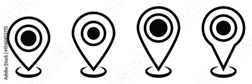 Map pointers, Map pin, Location mark icons on white background