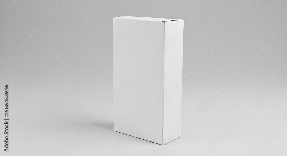 Isolated White Box on Gray Background, Minimalist Product Packaging Design Isolated White Box on Gray Background, Minimalist Product Packaging Design