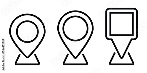 Map pointers, Map pin, Location mark icons on white background