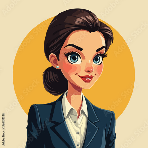 Confident businesswoman in suit, corporate leader, office professional, business portrait, modern attire, career success, office illustration, businesswoman sketch, corporate art, professional lifesty