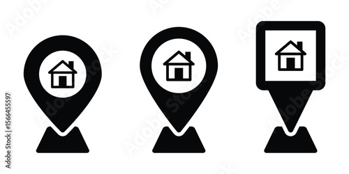 Map pin icon set vector illustration isolated on white background