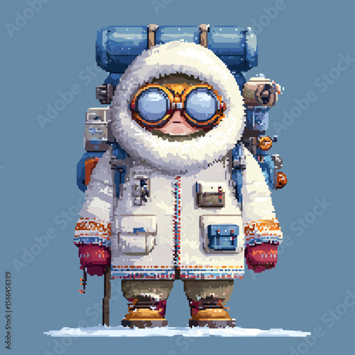 Winter survival game character.