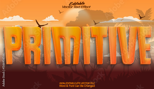 Primitive Vector Text Effect Editable Alphabet Africa Original