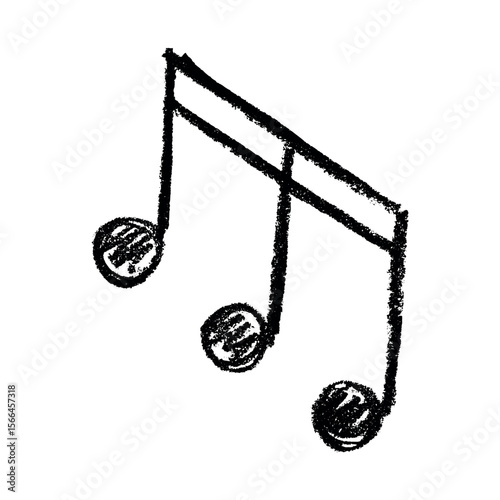 Musical note doodle. Hand drawn musical symbol. Single element for print, web, design, decor, logo