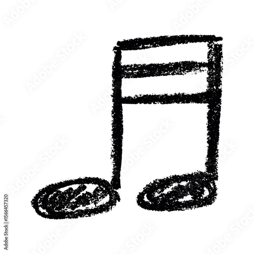 Musical note doodle. Hand drawn musical symbol. Single element for print, web, design, decor, logo