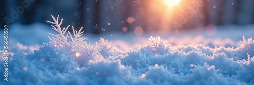 Breathtaking Winter Wonderland Shimmering Ice Crystals Reflect Ethereal Light