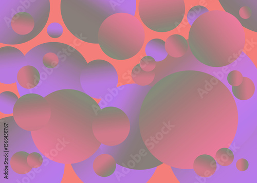 Background with several floating spheres with gradient, various colors of soft tones.