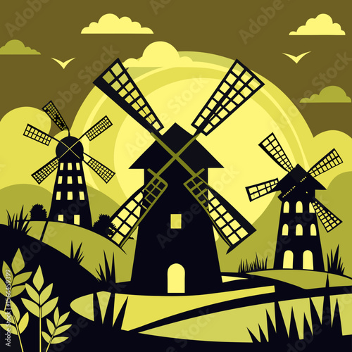 windmill-silhouettes-in-motion