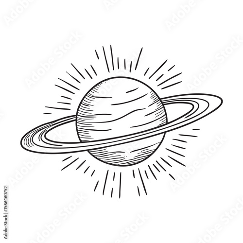 A labeled planetary diagram highlighting Uranus and its rings