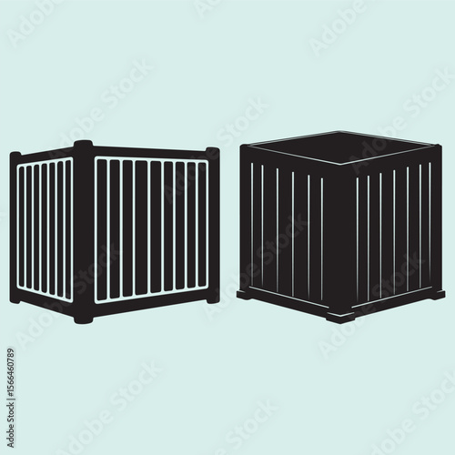 Clean Container Silhouette Collection Industrial and Household Use