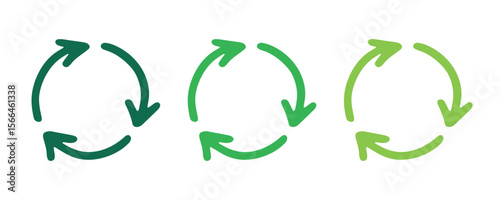 Hand drawn recycle arrow icon Recycling resources symbol Reuse of materials, zero waste, green environment, saving the planet
