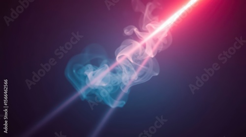 Neon Laser Beams Through Vapor