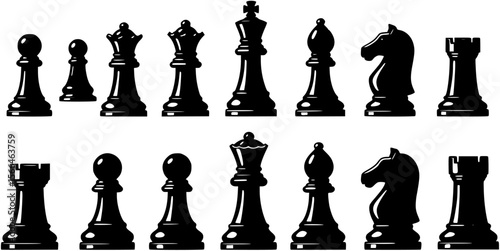 Complete set of chess pieces
