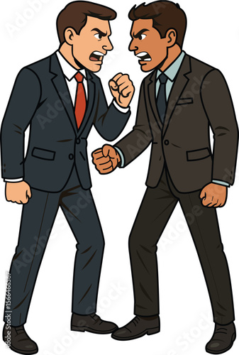 Two Angry Businessmen Arguing Illustration