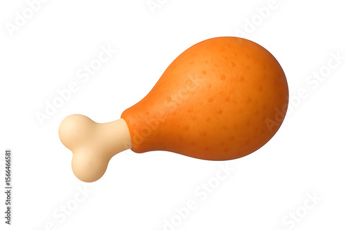 Realistic 3d rendered chicken drumstick with bone isolated on transparent background