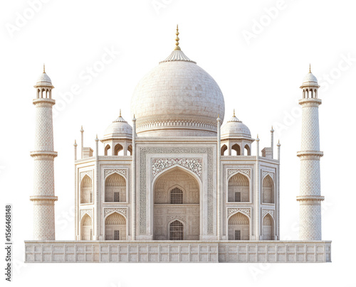 Exploring the majestic taj mahal in agra iconic architecture front view