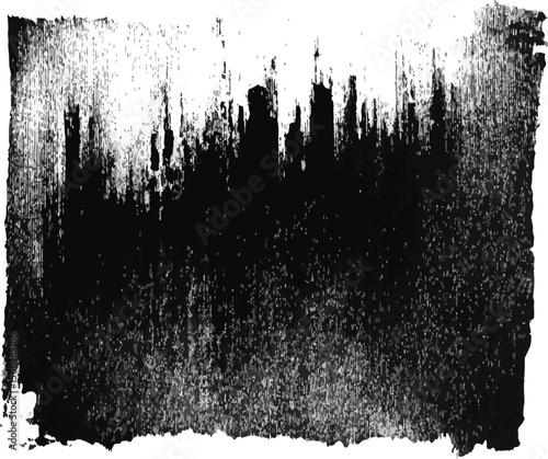 Abstract black and white illustration with swirling lines and a central dark void space design