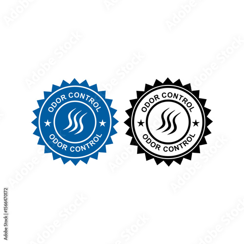 Odor control logo with wavy lines, signifying fresh air and the elimination of unpleasant smells.