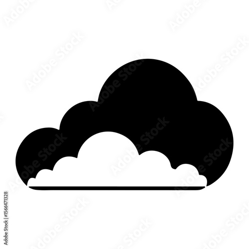 Black and white cloud icon design with a layered aesthetic concept