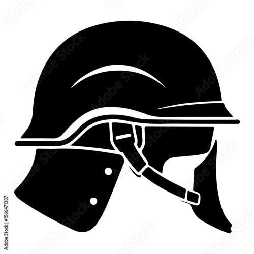 Illustration of a black Roman Imperial helmet or similar military headgear