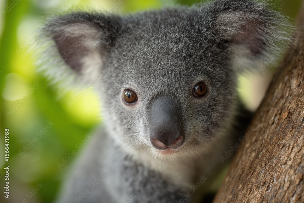 Fototapeta premium A koala bear sitting on top of a tree branch
