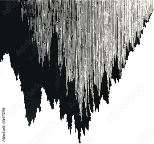 Abstract representation of sound waves with vertical lines in black and white colorscheme