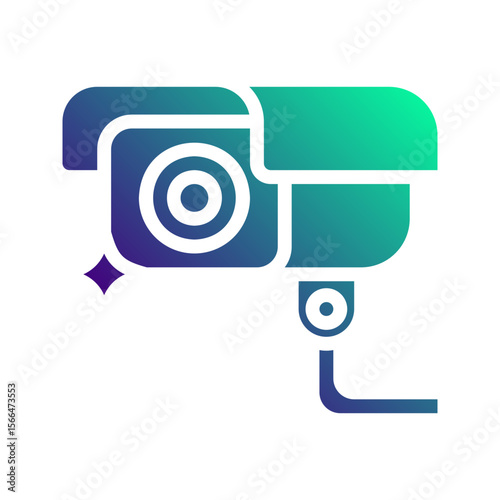 Smart CCTV. This is a vector single icon with a solid gradient style. It is suitable for various purposes, including website design, mobile app design, and logo design.